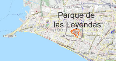Karte Anreise Parque de las Leyendas