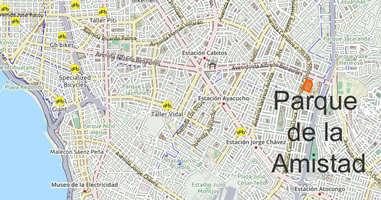 Anreise Parque de la amistad Karte Anreise Parque de la amistad