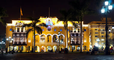Palacio Municipal de Lima de noche Palacio Municipal de Lima de noche