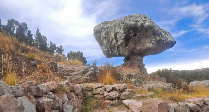 Kunkani Qala heilige Felsformation bei Ollaraya in der Region Puno
